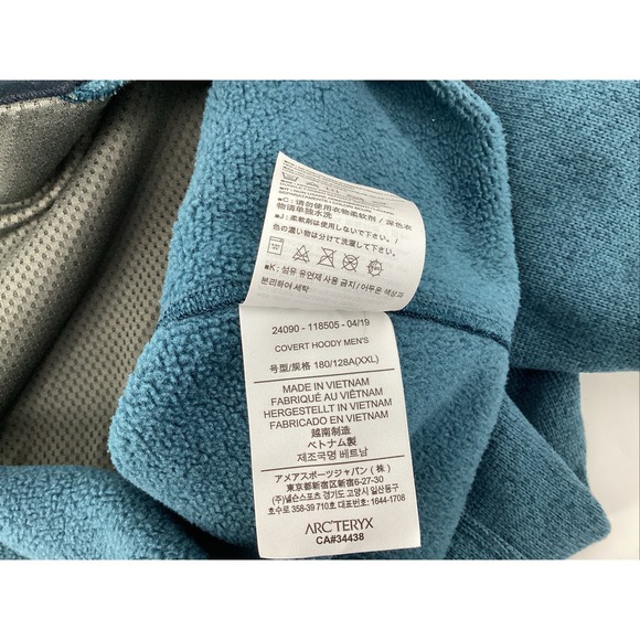 Arcteryx Covert Hoody Fleece Jacket Men Medium Blue Heather Relaxed Fit Full Zip - Picture 6 of 8